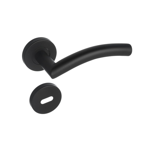 [BR.MG-1052-N] MEDIA MANIJA ACERO INOXIDABLE CURVA GIRATORIA NEGRA