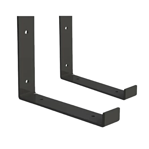 [ML.710] MENSULA J NEGRA P/ ESTANTE 200mm PACK X 2u.