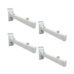 Mensula Para Estante De Vidrio Panel Ranurado 18cm Blanco Blanco