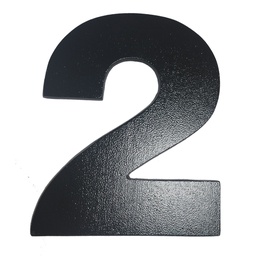 NUMERO 2 NEGRO TEXTURADO  de 180 mm .x1u.