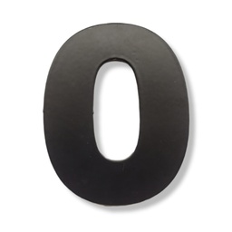 NUMERO CLASICO 0 DE 250 mm NEGRO x1u.