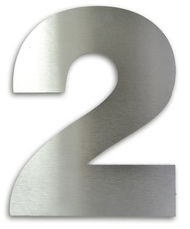 NUMERO CLASICO 2 DE 250 MM ACERO INOXIDABLE