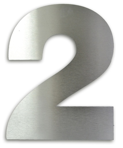 [RA.2,250] NUMERO CLASICO 2 DE 250 MM ACERO INOXIDABLE