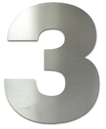 NUMERO CLASICO 3 DE 250 MM ACERO INOXIDABLE