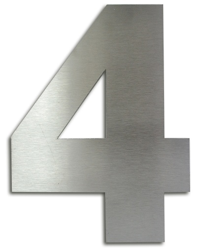 [RA.4,150] NUMERO CLASICO 4 DE 150 MM ACERO INOXIDABLE