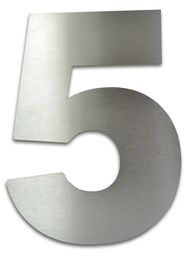 NUMERO CLASICO 5 DE 250 MM ACERO INOXIDABLE