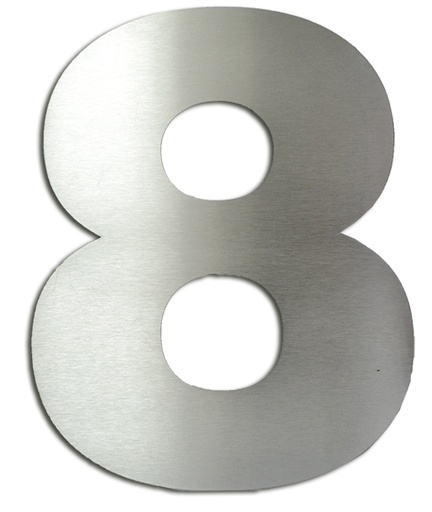 [RA.8,250] NUMERO CLASICO 8 DE 250 MM ACERO INOXIDABLE
