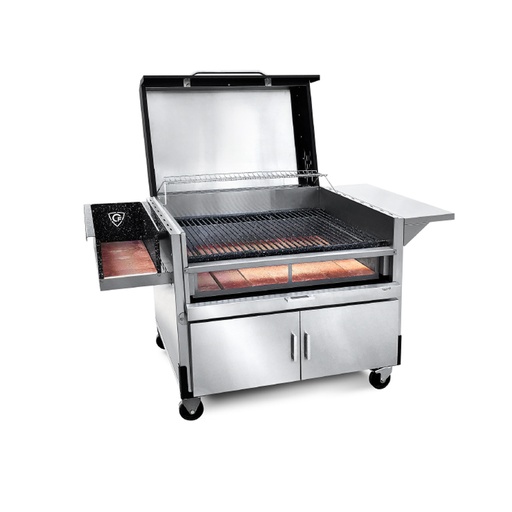 [IS.515-90-1] PARRILLA ARAUCARIA 90cm A LEÑA C/MUEBLE CARRITO C/TAPA x1u.