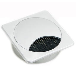 PASACABLE CUADRADO CON CEPILLO 80Ø BLANCO