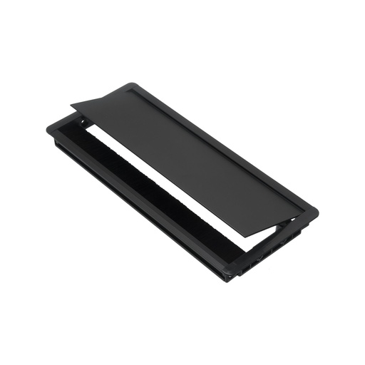 [BR.PC-300-N] PASACABLE RECTANGULAR NEGRO CIERRE LENTO x1u.