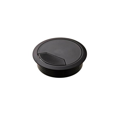 [ML.051] PASACABLE REDONDO CON TAPA GIRATORIA 60Ø NEGRO BOLSA x50u