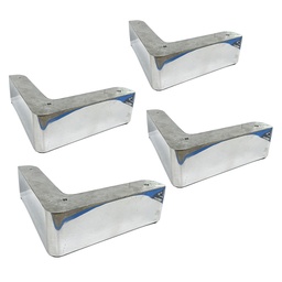Pata Sillon Aluminio Pulido Taco Corto Pack X 4 Unidades