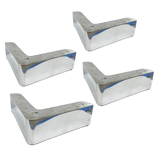 [ML.703] PATA ALUMINIO TACO CORTO 50mm PULIDA PACK X 4u.