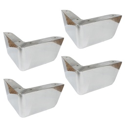 Pata Sillon Aluminio Pulido Taco Largo Pack X 4u. Dannok Plateado