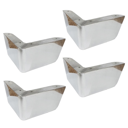 [ML.806] PATA ALUMINIO TACO LARGO 100mm PULIDO PACK x 4u.