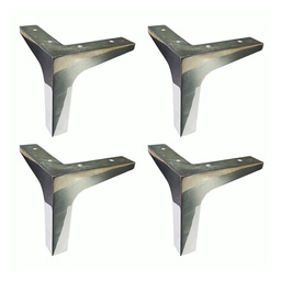 Pata Sillon Aluminio Pulido Tipo L Pack X 4 Unidades
