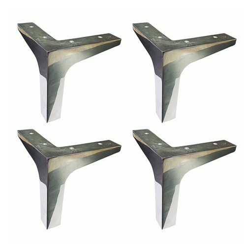 [ML.651] PATA ALUMINIO TIPO "L" 135mm PULIDA PACK X 4u.