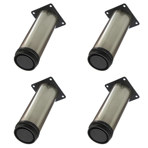 [ML.482] PATA CILINDRICA 15 CM REGULABLE INOX. PACK X 4u.