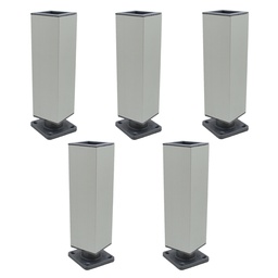 PATA CUADRADA  70mm ALUMINIO ANOD. 40X40 REGULABLE PACK X 5u.