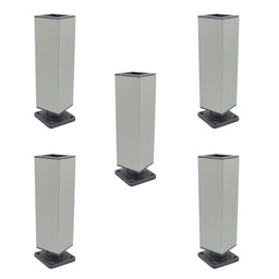 PATA CUADRADA 100mm ALUMINIO ANOD. 40x40 REGULABLE PACK X 5u.