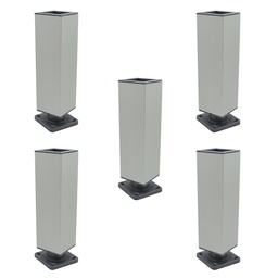 PATA CUADRADA 150mm ALUMINIO ANOD. 40X40 REGULABLE PACK X 5u.