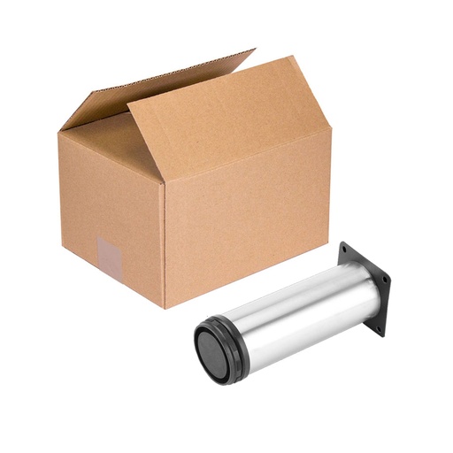 [ML.734] PATA MUEBLE SILLON 15cm REGULABLE ACERO CROMADO CAJA x 100u.