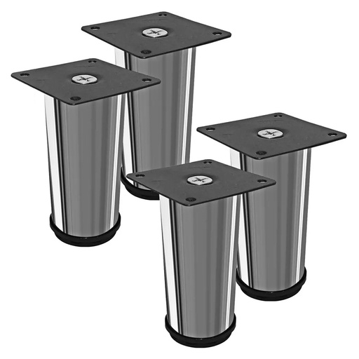 [ML.750] PATA MUEBLE SILLON 20cm REGULABLE ACERO CROMADO DANNOK x 4u.