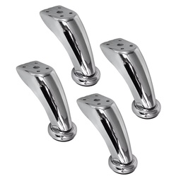 Pata Mueble Sillon Acero Cromado Brillante Pack X 4u. Dannok Acero Cromado