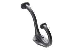 PERCHA RUSTICA GRANDE DOBLE PINTADA NEGRA x1u.