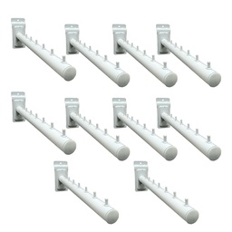 Perchero Para Panel Ranurado Frontal Recto 40cm Blanco  Blanco
