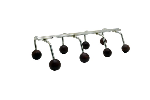 [SO.09-822MAD] PERCHERO x 4 CROMADO CON MADERA x1u.