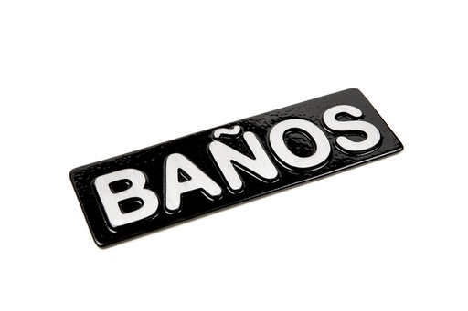 [AR.A33N] PLACA BAÑOS x 1u.