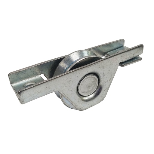 [BR.R1CY50/SE] RUEDA ACERO TRAFILADO “V” C/RULEMAN 50mm C/SOPORTE CHAPA