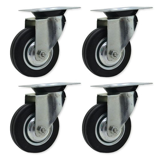 [ML.441] RUEDA CHAPA/GOMA GIRAT. 75mm PACK X 4u.