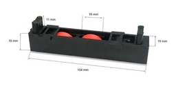 RUEDA DOBLE CAJA PASTICA -  LINEA NOVISIMA x1u.