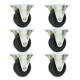 RUEDA GOMA FIJA 40mm PACK X 6u.