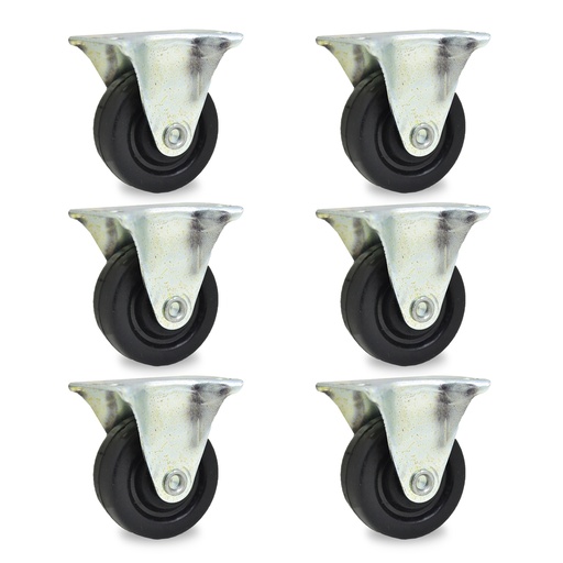 [ML.426] RUEDA GOMA FIJA 40mm PACK X 6u.