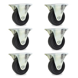 RUEDA GOMA FIJA. 50mm PACK X 6u.