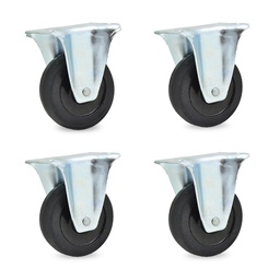 RUEDA GOMA FIJA. 60mm PACK X 4u.