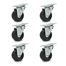 RUEDA GOMA GIRAT. 40mm PACK X 6u.