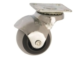 RUEDA GOMA GRIS CROMADA 50mm BASE 133