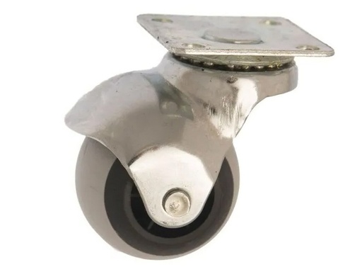 [HF.344] RUEDA GOMA GRIS CROMADA 50mm BASE 133