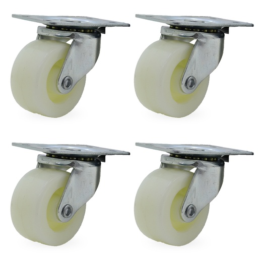 [ML.468] RUEDA NYLON GIRAT. 75mm PACK X 4u.