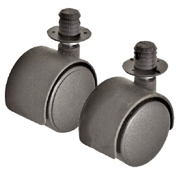 RUEDA NYLON NEGRA Ø40 CON TARUGO PLASTICO SIN FRENO