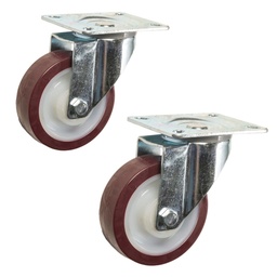 RUEDA NYLON/POLIURETANO GIRAT. 80mm PACK X 2u.