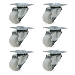 RUEDA POLIP GIRAT. 40mm PACK X 6u.