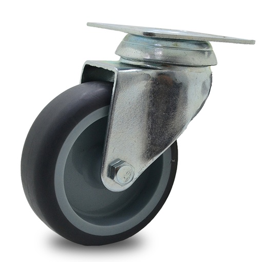 [HF.422] RUEDA PVC GRIS GIRAT. 100mm
