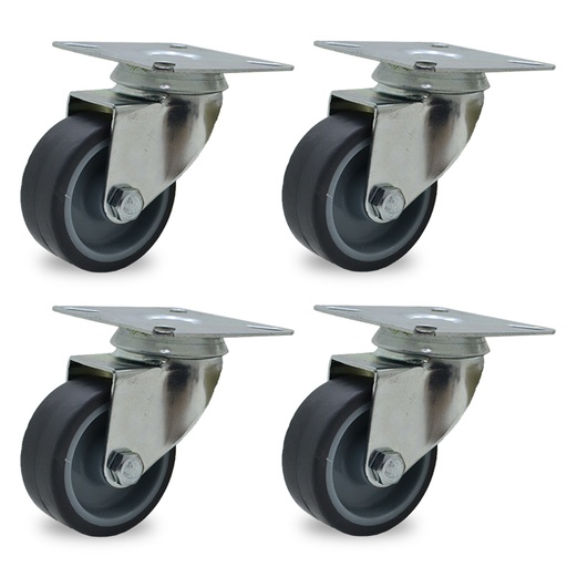 [ML.454] RUEDA PVC GRIS GIRAT. 50mm PACK X 4u.