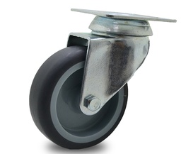 RUEDA PVC GRIS GIRAT. 75mm