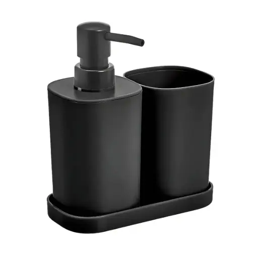 [DA.ACC0IMP106] SET DE 3 PIEZAS POMPEYA  PLASTICO JABONERA, DISPENSER Y VASO